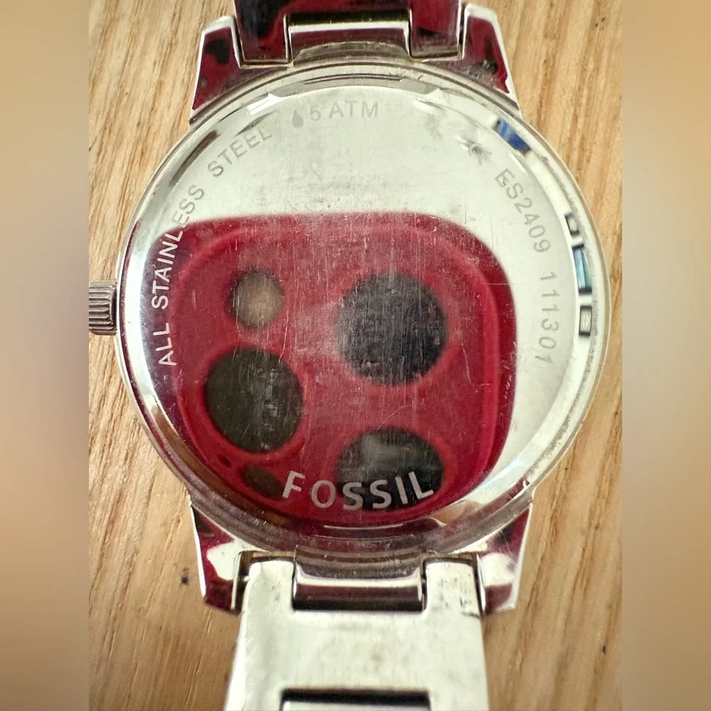 Fossil ladies  two toned crystal accented watch NEW BATTERY